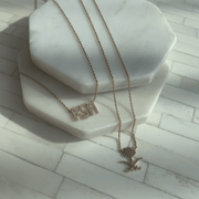 Saudi Emblem Rose Gold Necklace - White - HIBA JABER